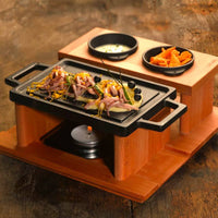 22X30 Cm Paderno Rectangular Tabletop Barbecue in Enameled Cast Iron