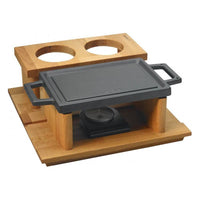 22X30 Cm Paderno Rectangular Tabletop Barbecue in Enameled Cast Iron