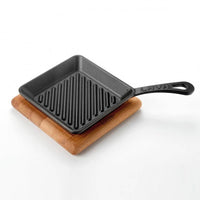 16X16 Cm Paderno Plancha cuadrada con soporte de hierro fundido esmaltado