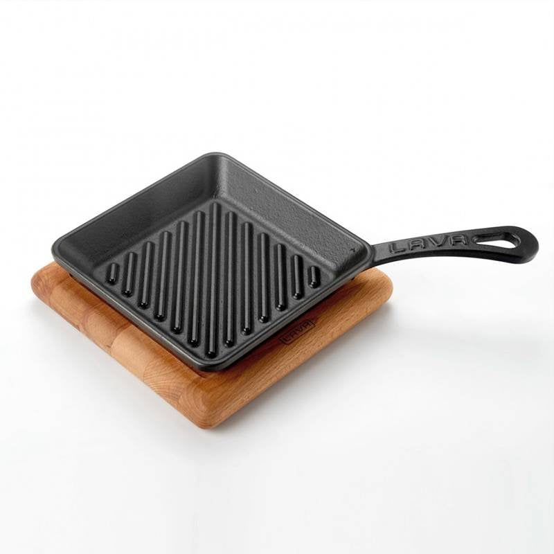 16X16 Cm Paderno Plancha cuadrada con soporte de hierro fundido esmaltado
