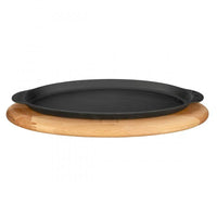 29 5X15 5 Cm Paderno Cast Iron Cookware Plato hierro fundido con soporte madera