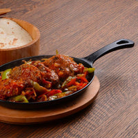 17 Cm Paderno Cast Iron Cookware Gusseisen-Teller mit Holzständer