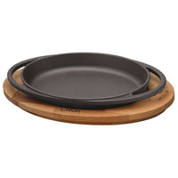 21X14 Cm Paderno Cast Iron Cookware Gusseisen-Teller mit Holzständer