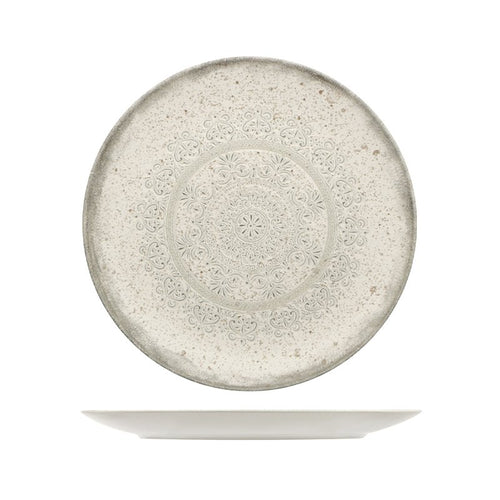 33 Cm Lace Flat Plate in Stoneware Set of 4 Pcs