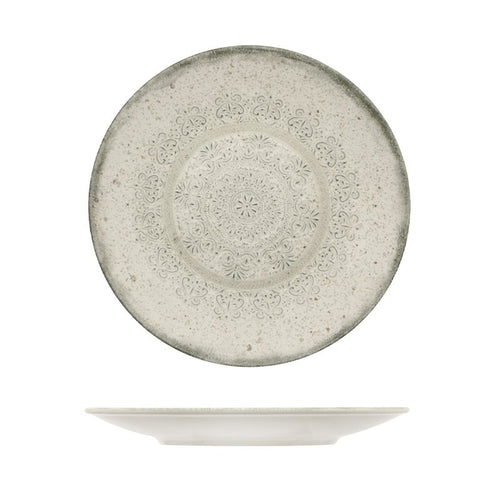 21 Cm Lace Flat Plate in Stoneware Set of 4 Pcs