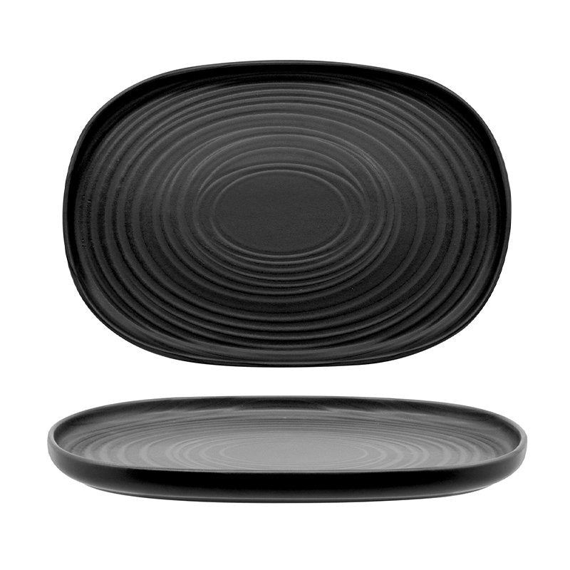 33 Cm Lace Plat ovale en grès Set de 4 pz