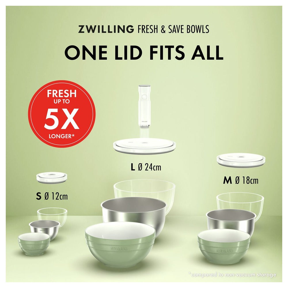 Zwilling Fresh & Save Kit Sottovuoto Con Contenitori In Acciaio e Pompetta Per Sottovuoto - Set 9 Pz