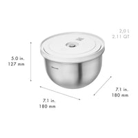 Zwilling Fresh & Save kom set met vacuumdeksels in roestvrij staal - set 6 stuks