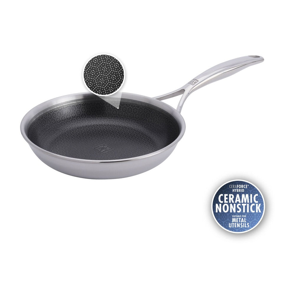 Zwilling Peak anti-aanbak ondiepe pan in roestvrij staal met Ceraforce Hycoat coating