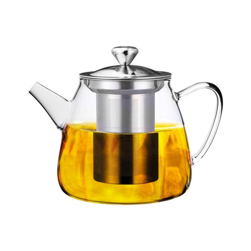 Ilsa Tetera de vidrio borosilicato con filtro de acero inoxidable