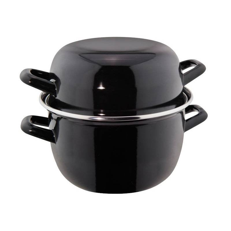 Ilsa Cocotte para moluscos de porcelana con tapa de hierro