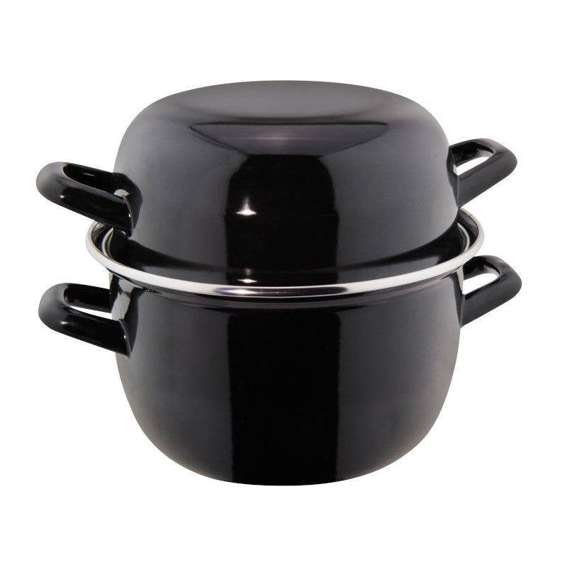 Ilsa Cocotte para moluscos de porcelana con tapa de hierro