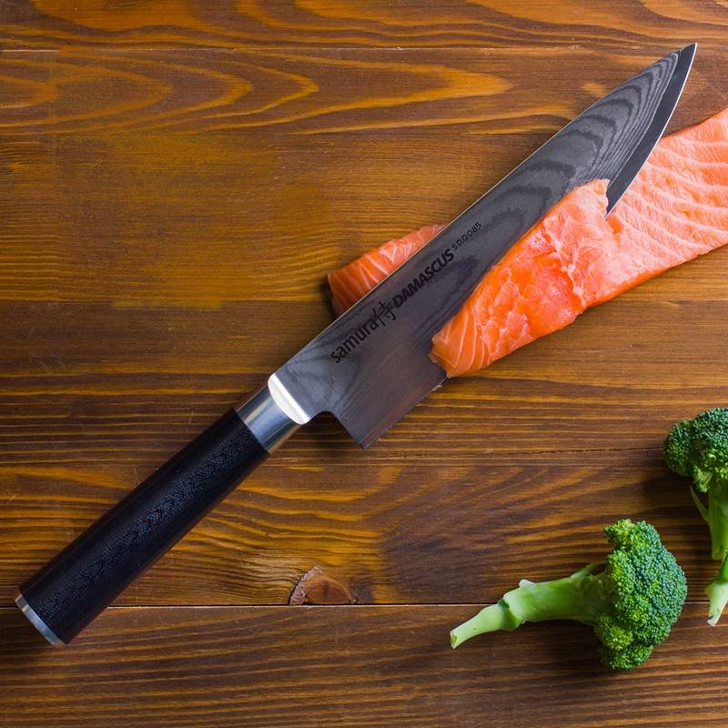 24 Cm Samura Damascus Cuchillo de cocina en acero damasco