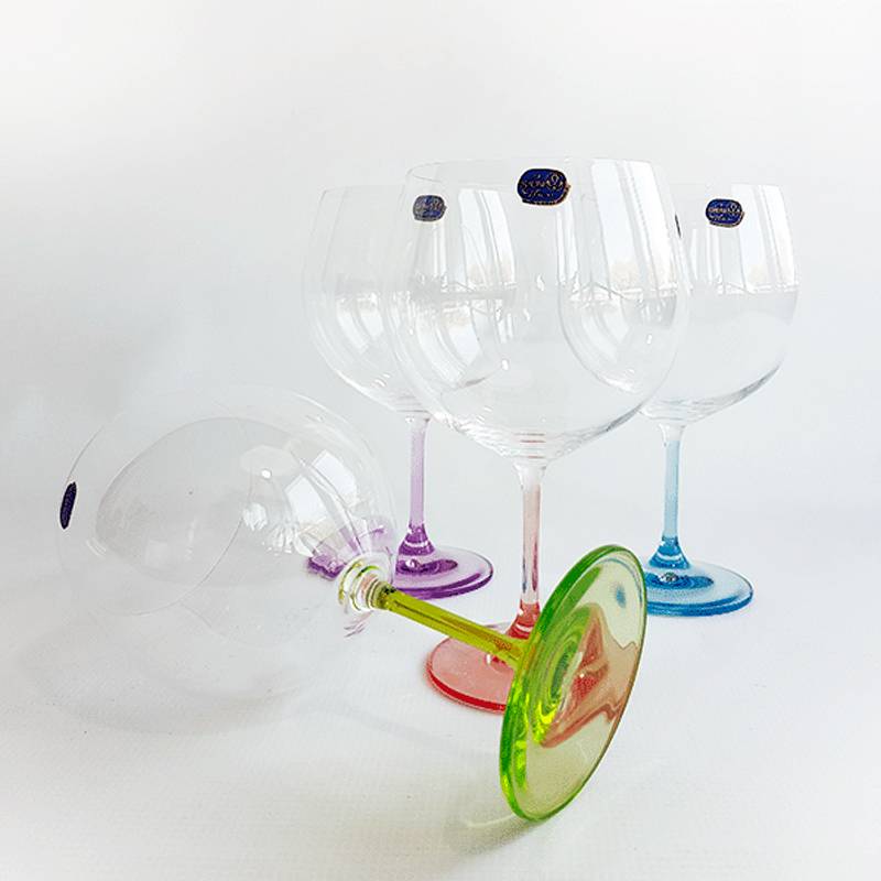 82 Cl Crystalex Bohemia Rainbow Verre Gin Tonic En Verre Set de 4 Pcs