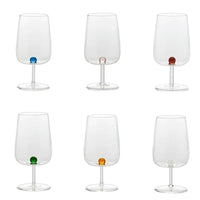 38 Cl Zafferano Bilia Calice Vino Multiuso Bilia Colorata In Vetro Borosilicato Set 6 Pezzi