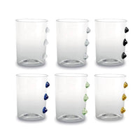 37 Cl Zafferano Petoni Verre À Eau 3 Points Verticaux En Verre Borosilicate Set 6 Pezzi