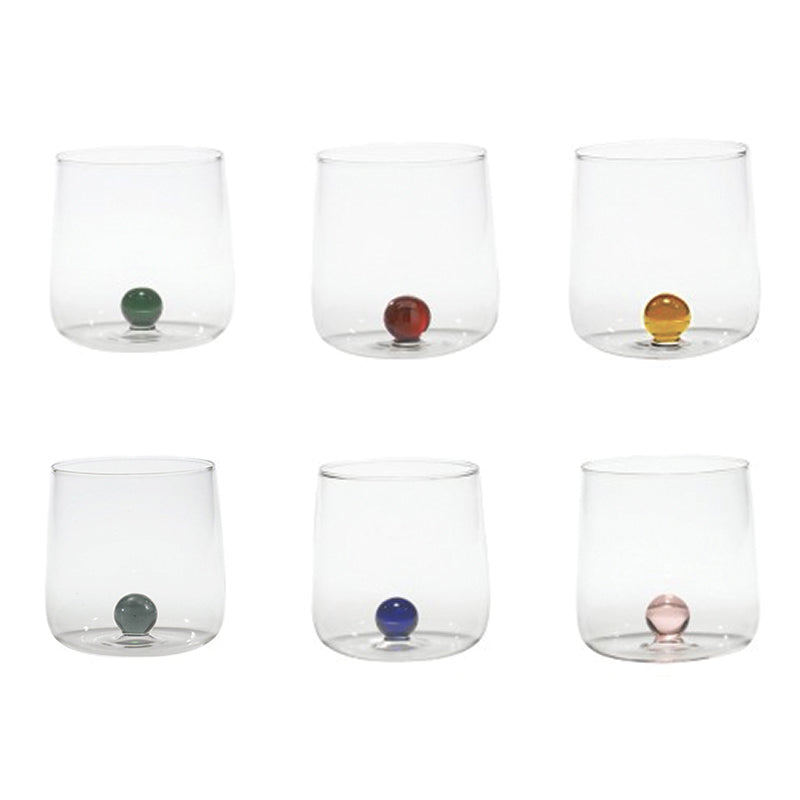 44 Cl Zafferano Bilia Gekleurd Bilia Waterglas in Borosilicaatglas - Set van 6 Stuks