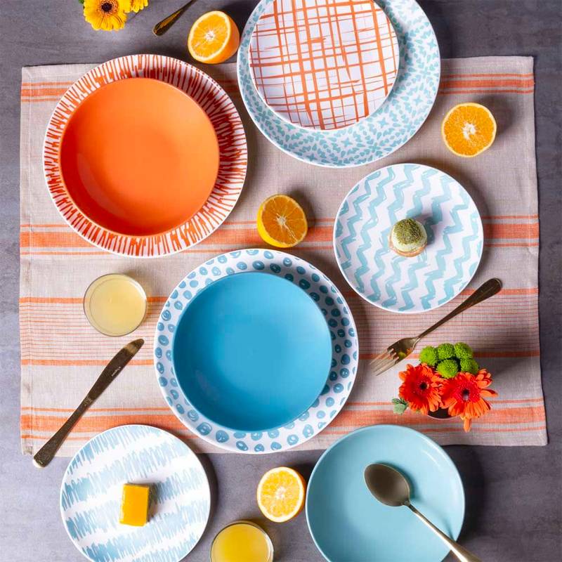 Tognana Louise Agua Dinnerware Set In Ceramic Set 18 Pcs