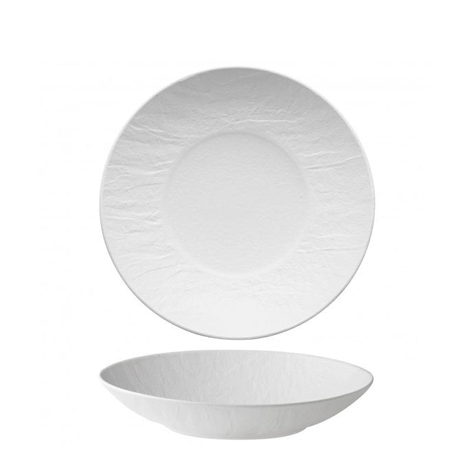Erosion Deep Plate in Porcelain Set of 3 Pcs