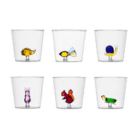 35 Cl Ichendorf Animal Farm Bicchiere Acqua In Vetro Borosilicato Set 6 Pezzi