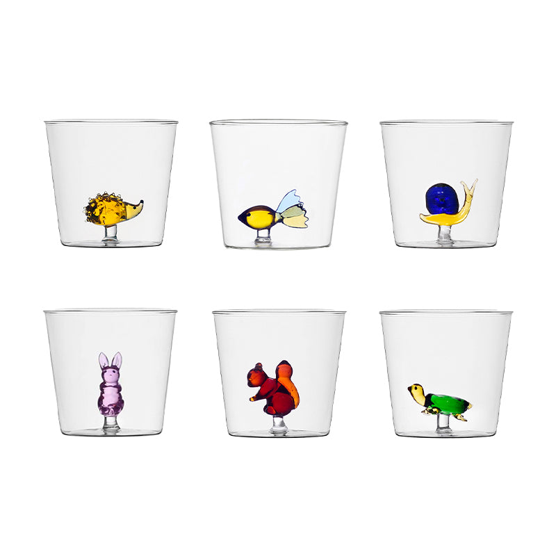 35 Cl Ichendorf Animal Farm Bicchiere Acqua In Vetro Borosilicato Set 6 Pezzi