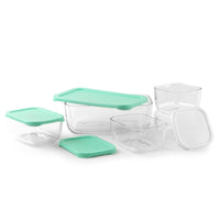 Pasabahce Combo Set Recipientes Herméticos para Alimentos En Vidrio Set 5 piezas