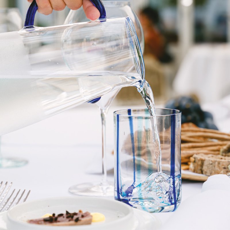 35 Cl Zafferano Tirache Bicchiere Acqua In Vetro Borosilicato Set 6 Pezzi