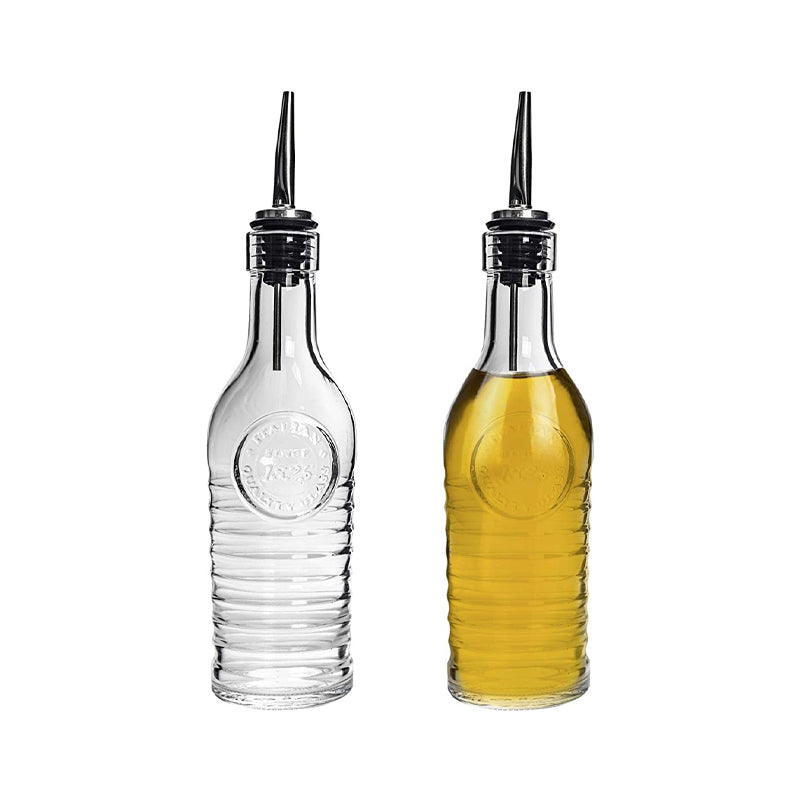 26 8 Cl Bormioli Rocco Officina 1825 Öl- und Essigset aus Glas Set 2 Stk