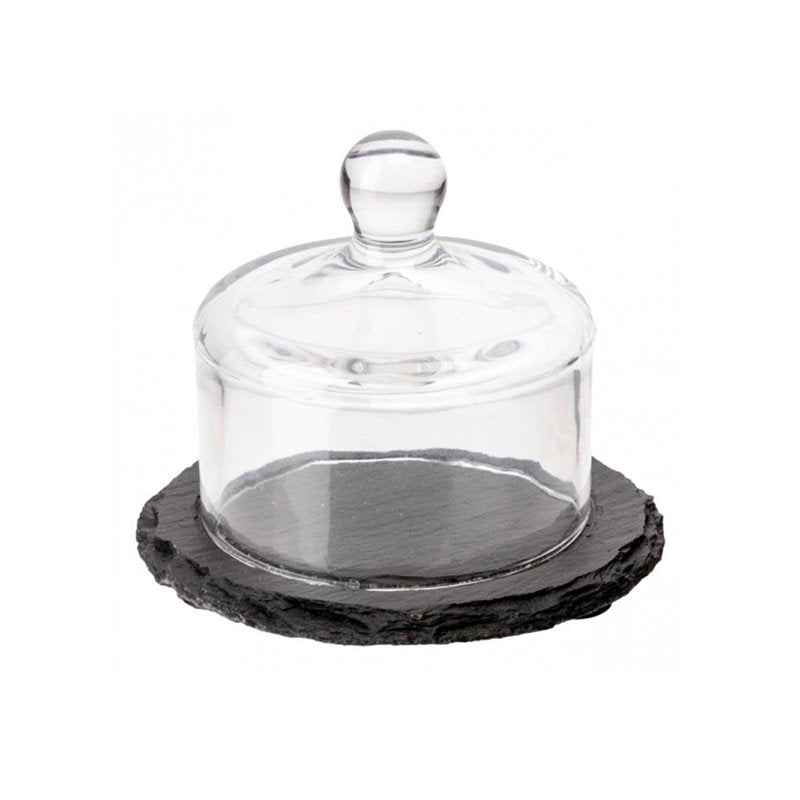 10 5 Cm Aps Presentatiebord In Leisteen Met Glazen Cloche