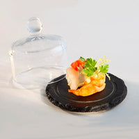 10 5 Cm Aps Presentatiebord In Leisteen Met Glazen Cloche