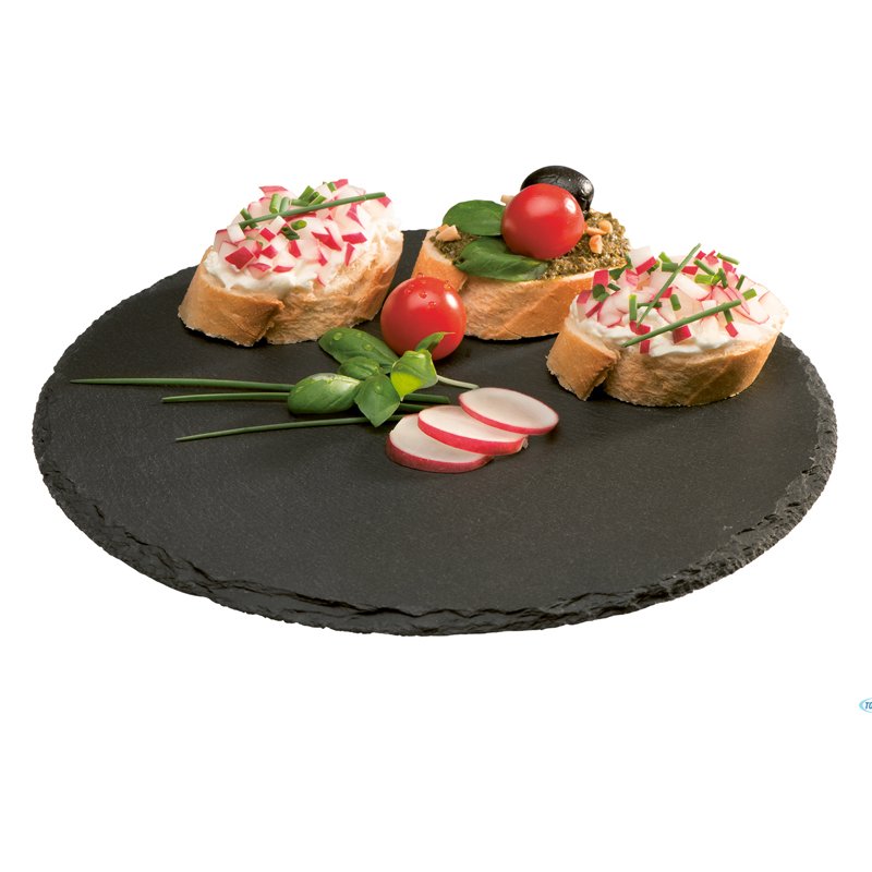 38 Cm Aps Round Serving Tray Plate in Slate