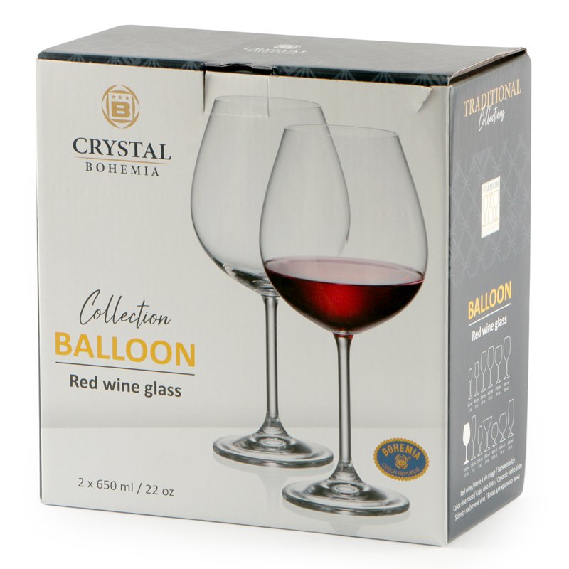 65 Cl Crystalex Bohemia Colibri Verre à Vin Rouge En Verre Set de 2 Pcs