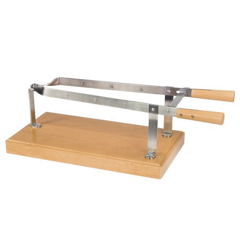 25X45 Cm Ilsa Ham Holder In Stainless Steel With Wood Base