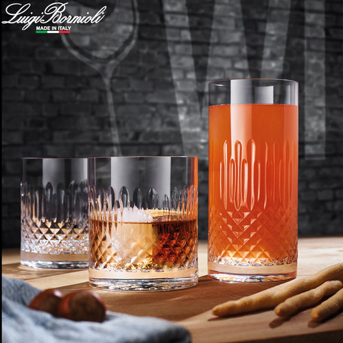 38 Cl Bormioli Luigi Diamante Bicchiere Whisky In Vetro Set 6 Pezzi