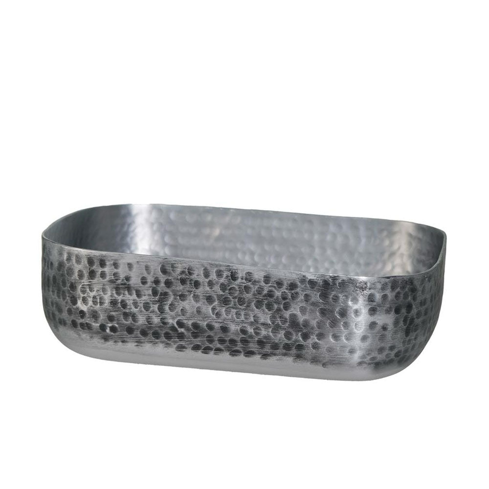 23x15.5 cm - Portofino Corbeille à pain en aluminium martelé