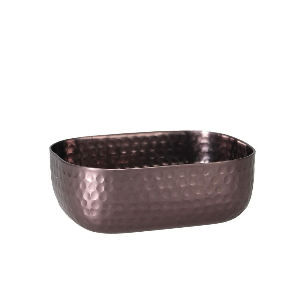 15.5x12 cm - Portofino broodmand van gehamerd aluminium