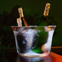 37 9 X H 24Cm Italesse Plaza Seau à champagne pour 5 bouteilles en acrylique avec base LED