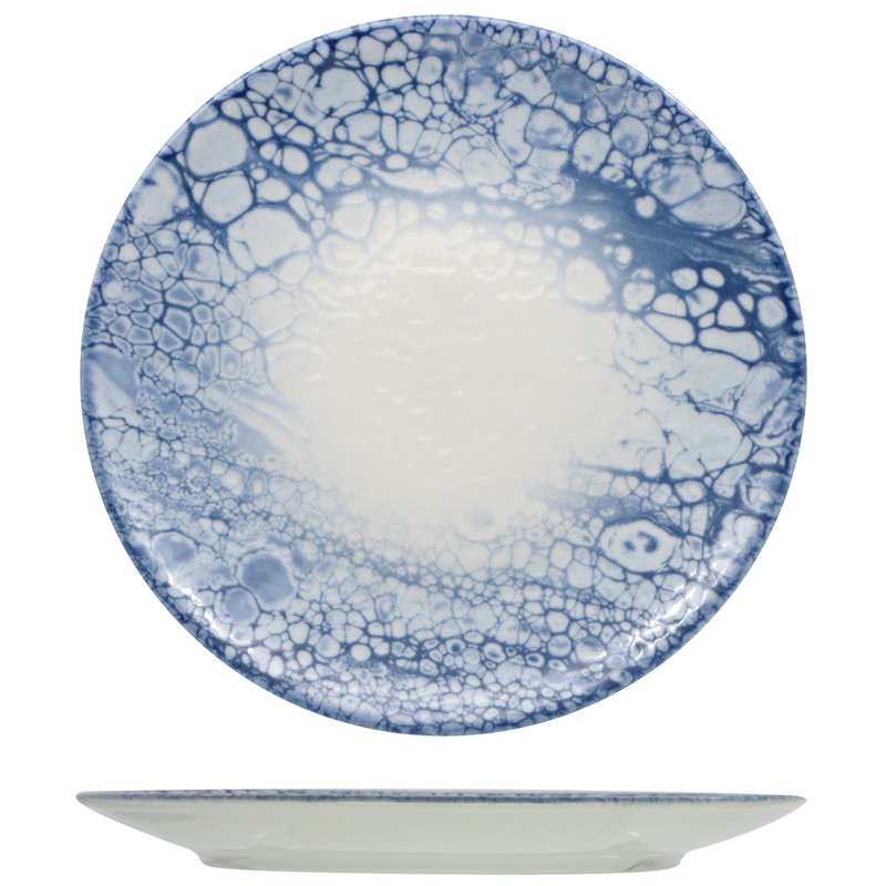 28 Cm Saturnia Bubble Plato Llano En Porcelana Set 6 piezas