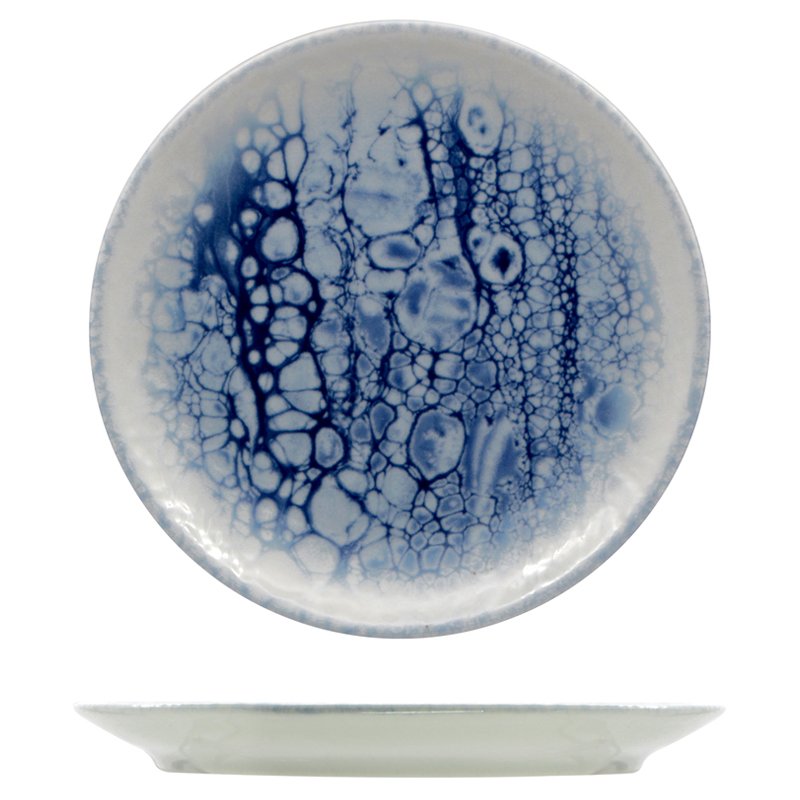 21 Cm Saturnia Bubble Plato Llano En Porcelana Set 12 Piezas