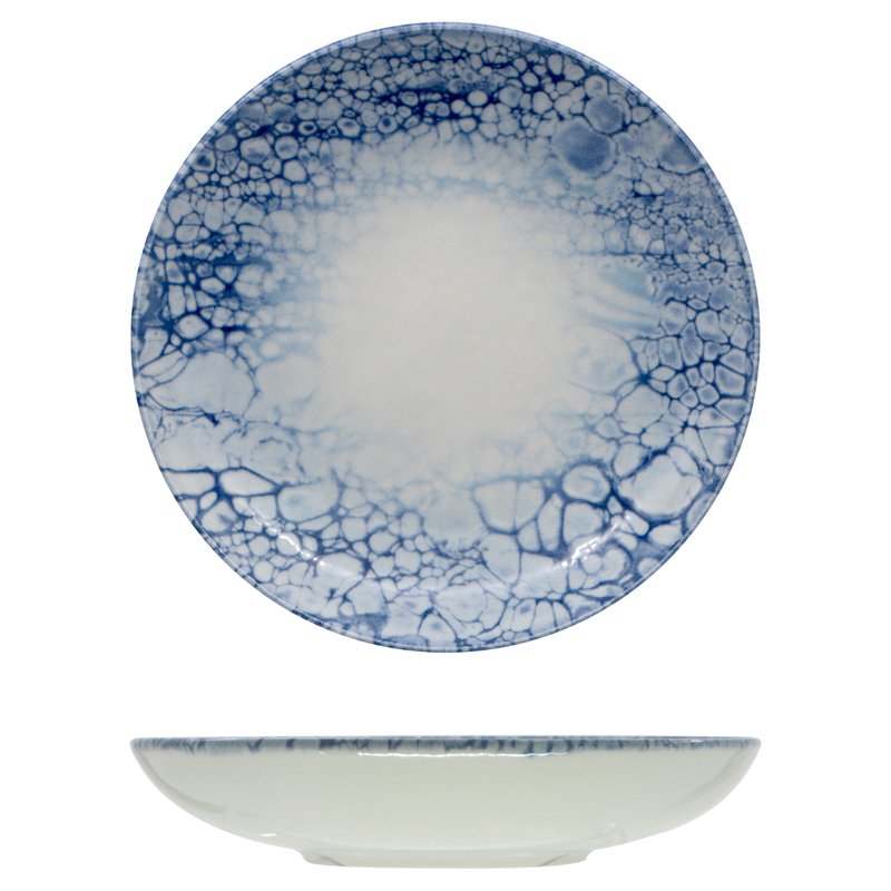 22 Cm Saturnia Bubble Deep Plate In Porcelain Set 12 Pcs