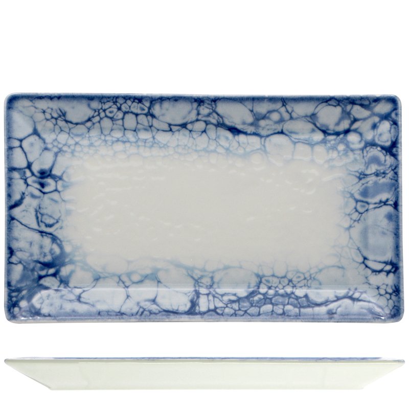 26X15 Cm Saturnia Bubble Rectangular Serving Platter In Porcelain Set 6 pcs