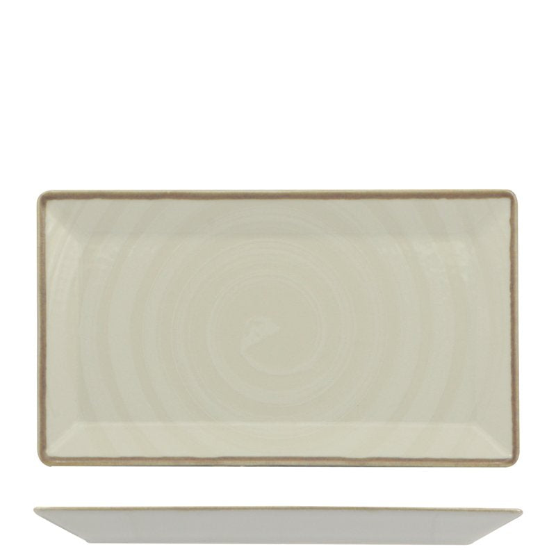 26X15 Cm Saturnia Vortex Rectangular Serving Tray In Porcelain Set 10 Pcs