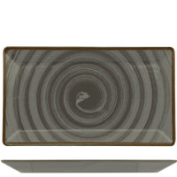 29X17 5 Cm Saturnia Vortex Plat de Service Rectangulaire en Porcelaine Set 6 Pcs