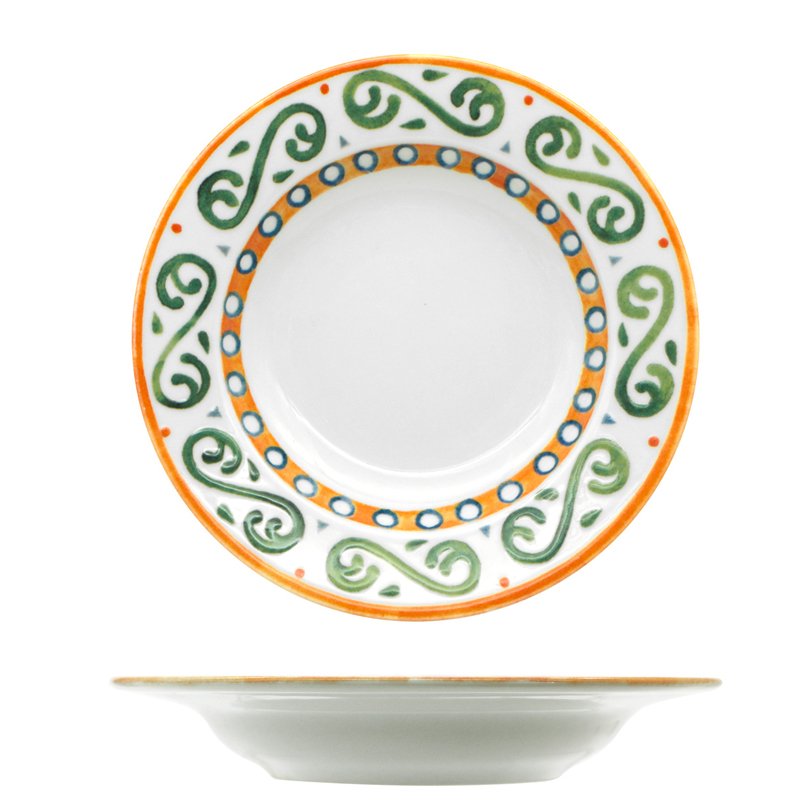 23 Cm Saturnia Capri Deep Plate In Porcelain Set 12 pcs