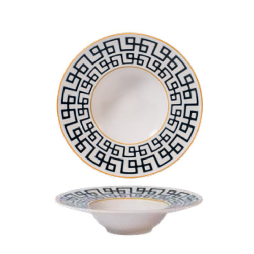 28 Cm Dedalo Pasta Plate In Porcelain Set 6 pcs