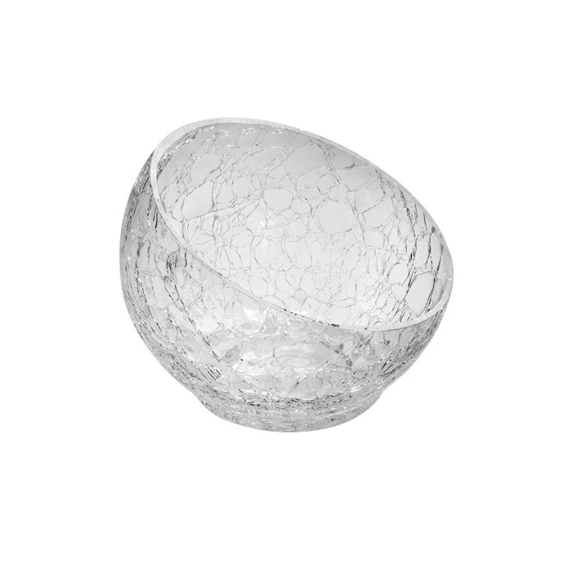 18 Cm Crackle Copa Inclinada Satinada En Vidrio Set 2 Piezas