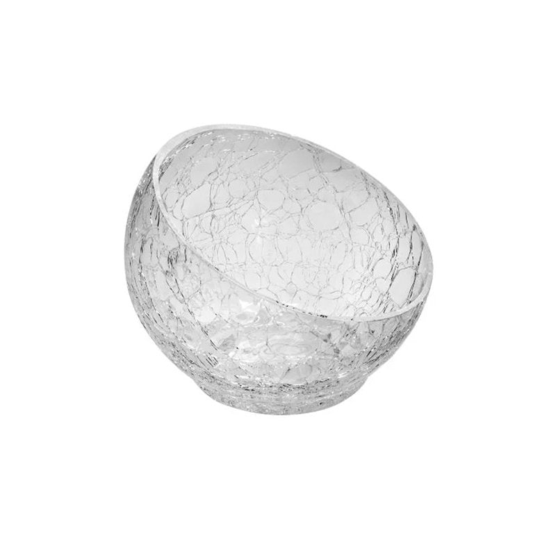 15 Cm Crackle Copa Inclinada Satinada En Vidrio Set 4 Piezas