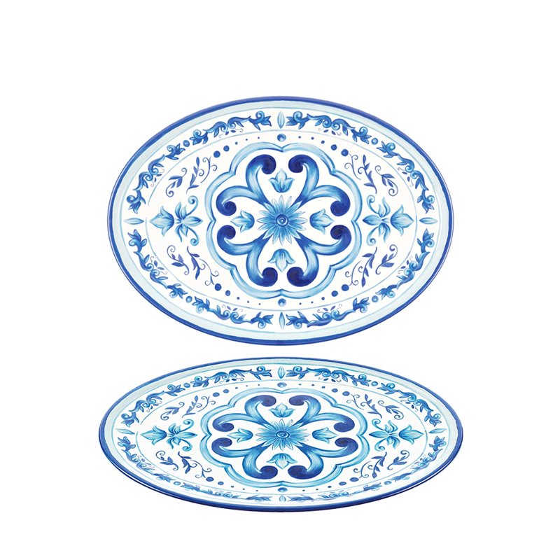 35X25 5 Cm Guzzini Blues Melamine Tray Set 2 pcs