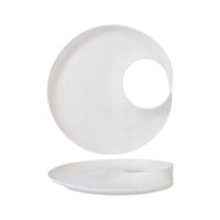 30 Cm Essentia Magnesium Hole Plato de Presentación Redondo en Porcelana Set 2 Pzs