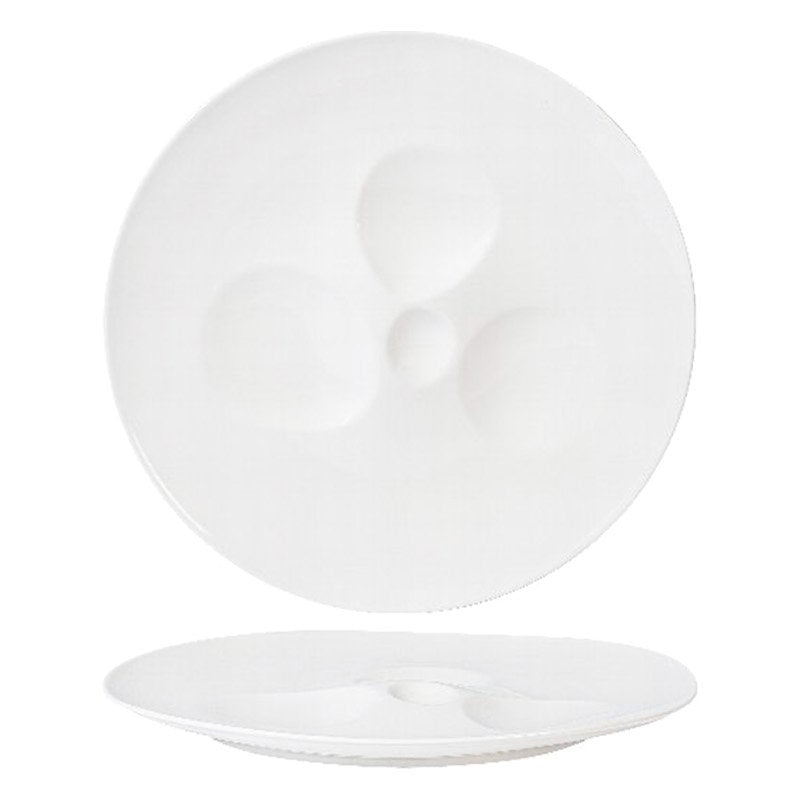 31 2X30 7 Cm Essentia Magnesium Moon Plato de Presentación Irregular en Porcelana Set 2 Pzs